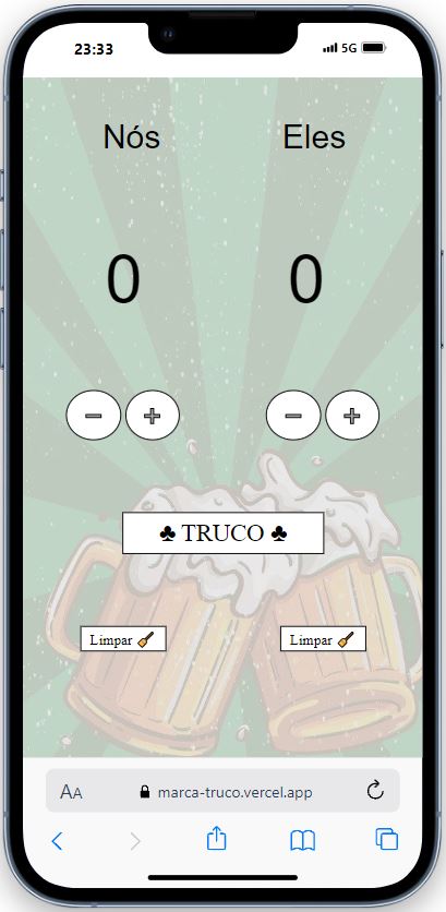 Imagem do site do marcador de truco